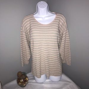 Vintage Jennifer Adams Stripe Top | Knit Casual Blouse | Classic Relaxed Fit L